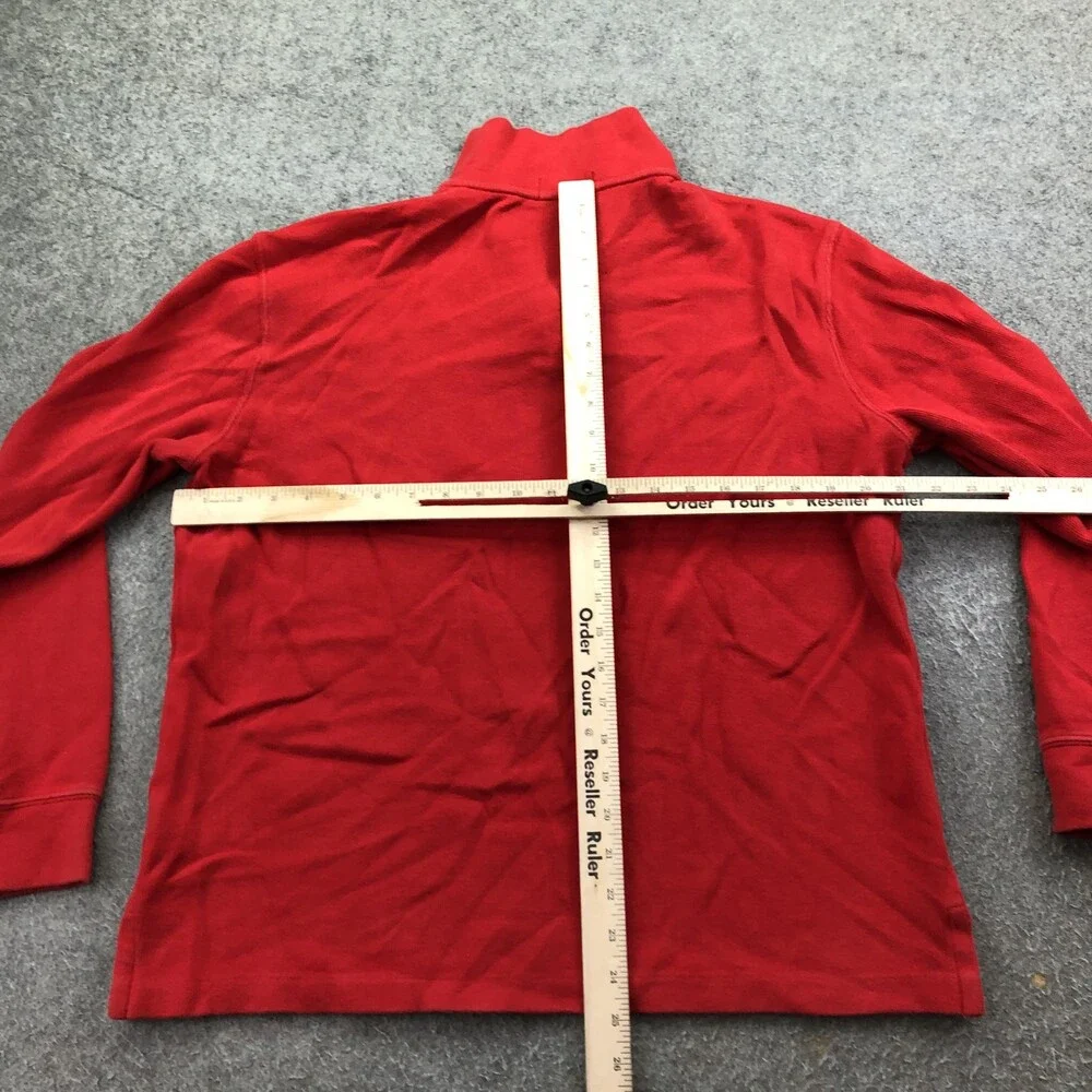 Polo Ralph Lauren Sweater Mens Medium Red 1/4 Zip Mock Neck Pony Logo Pullover